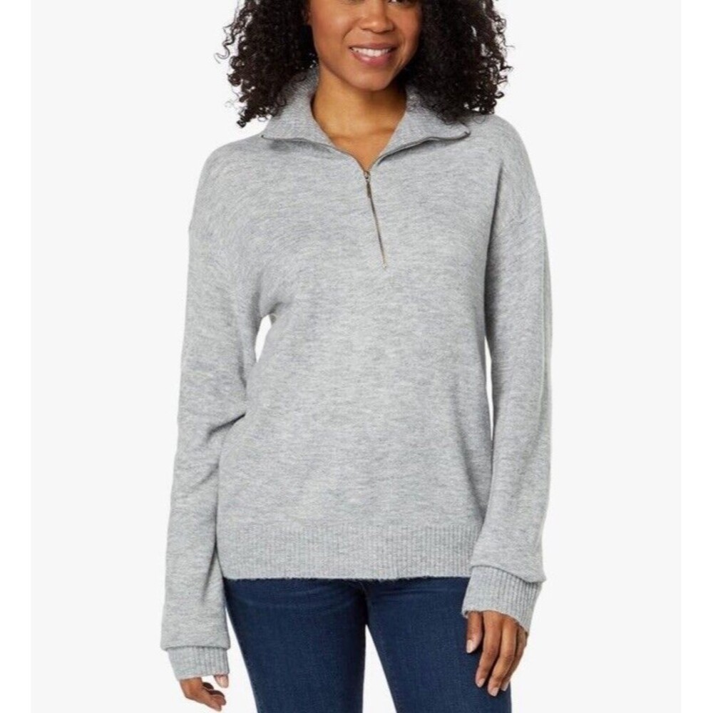 Lety & Me Women’s Alex Pullover Quarter Zip Sweater Gray Size 2X NWT’s